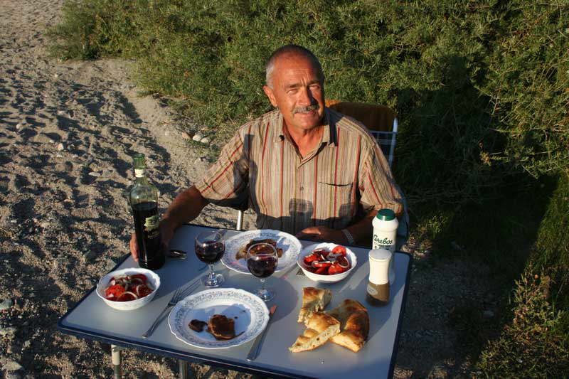 Abendessen am Ysyk-Kl